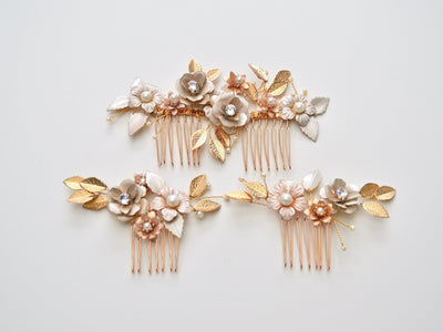 Blush & Nude: Doppel - Haarkamm Henriette | Farbe gold