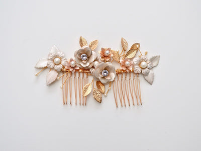Blush & Nude: Doppel - Haarkamm Henriette | Farbe gold