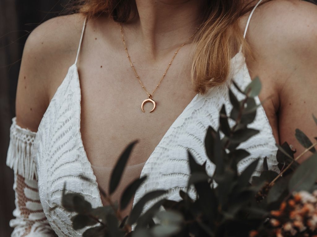 Boho Love: Crescent Moon Kette vergoldet - Mia&Martha by Katja Schmalen