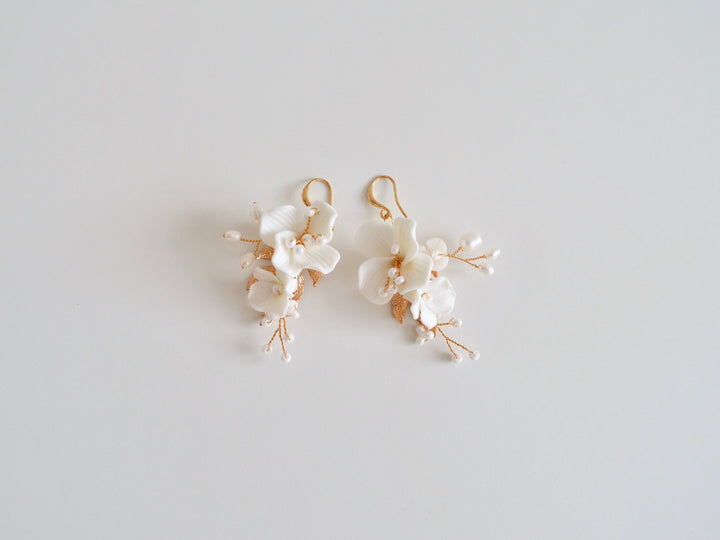 Bouquet: Ohrringe mit Süßwasserperlen | Farbe gold oder silber