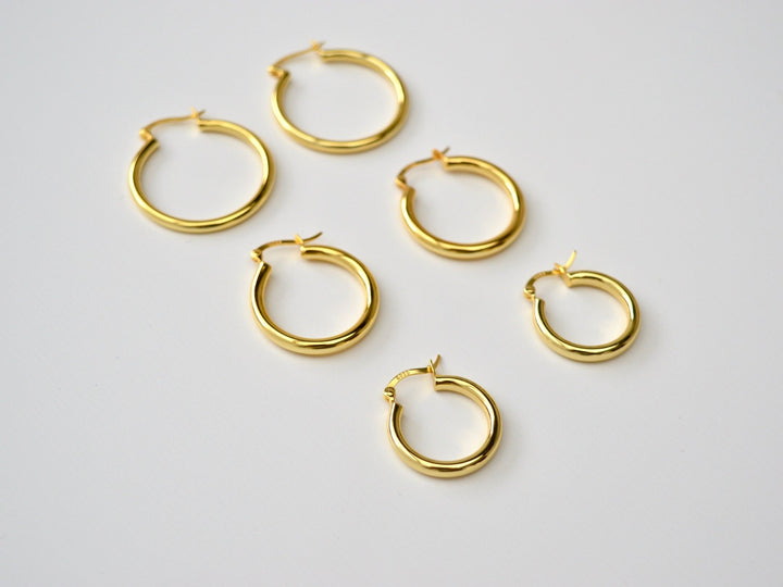 Chunky Hoops: Statement Creolen in 3 Größen | vergoldet