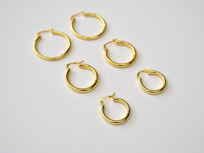 Chunky Hoops: Statement Creolen in 3 Größen | vergoldet