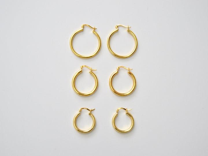 Chunky Hoops: Statement Creolen in 3 Größen | vergoldet