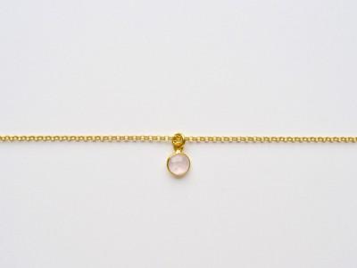 Dangling Delicate Dots: Rosenquarz Armband vergoldet - Mia&Martha by Katja Schmalen