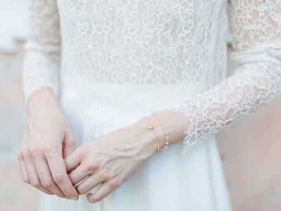 Dangling Delicate Dots: Rosenquarz Armband vergoldet - Mia&Martha by Katja Schmalen