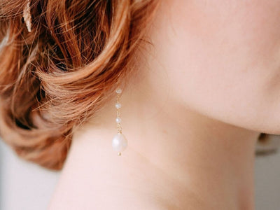 Dangling Pearls: Lange Perlenohrhänger | vergoldet, rosévergoldet, silber - Mia&Martha by Katja Schmalen
