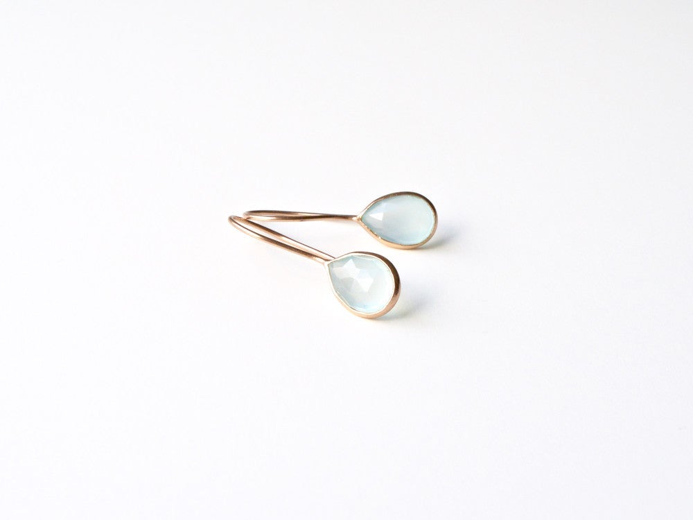 Delicate: Aqua Chalcedon Ohrringe | vergoldet, rosévergoldet, silber