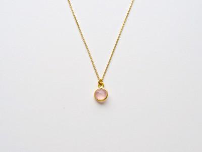 Delicate Dots: Rosa Chalcedon Kette | vergoldet, rosévergoldet, silber - Mia&Martha by Katja Schmalen