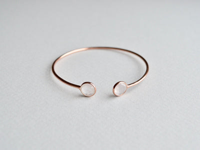 Delicate Dots: Rosenquarz Armspange | vergoldet, rosévergoldet, silber