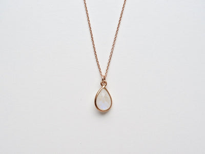 Delicate Drops: Mondstein Kette | vergoldet, rosévergoldet, silber