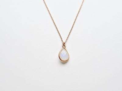 Delicate Drops: Mondstein Kette | vergoldet, rosévergoldet, silber