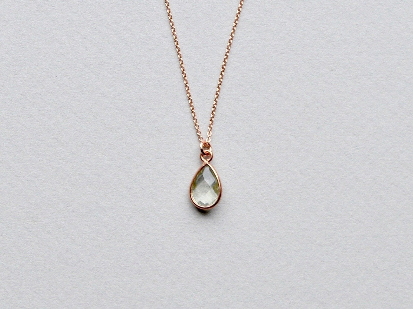 Delicate Drops: Prasiolith Kette | vergoldet, rosévergoldet, silber