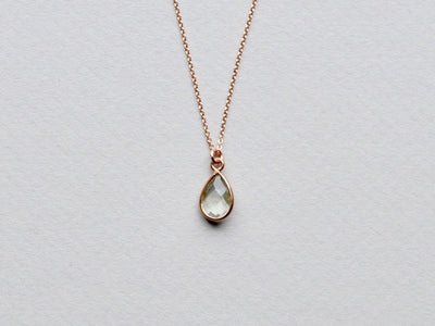 Delicate Drops: Prasiolith Kette | vergoldet, rosévergoldet, silber