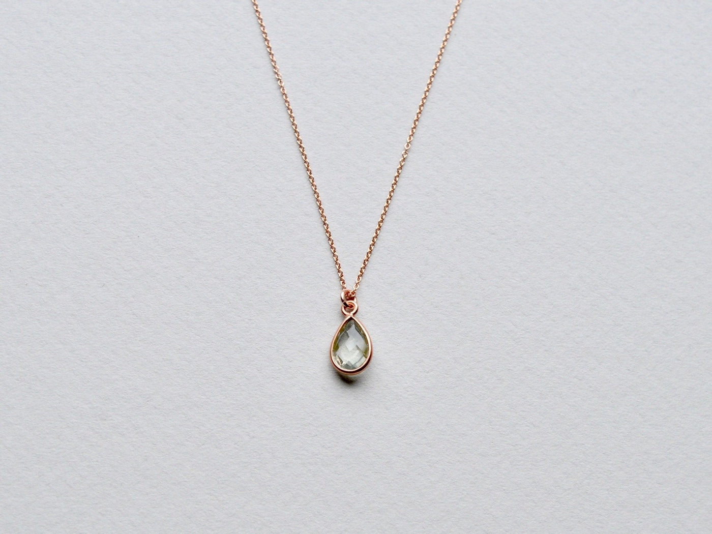 Delicate Drops: Prasiolith Kette | vergoldet, rosévergoldet, silber