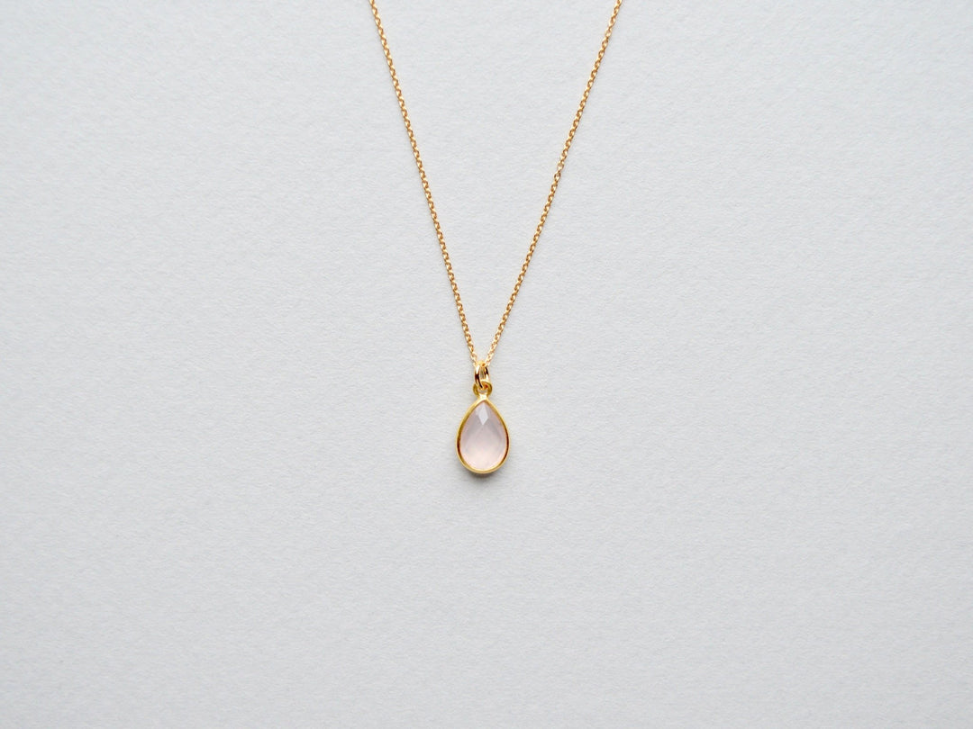 Delicate Drops: Rosenquarz Kette vergoldet - Mia&Martha by Katja Schmalen