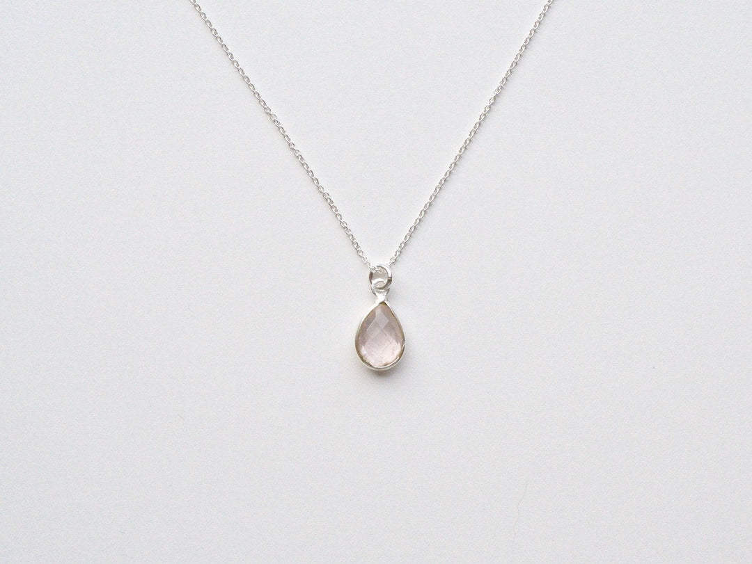 Delicate Drops: Rosenquarz Kette | vergoldet, rosévergoldet, silber