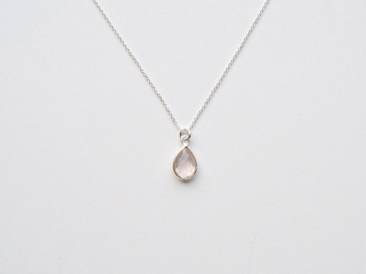 Delicate Drops: Rosenquarz Kette | vergoldet, rosévergoldet, silber