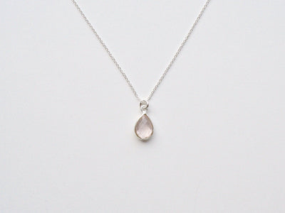 Delicate Drops: Rosenquarz Kette | vergoldet, rosévergoldet, silber