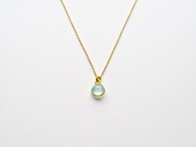 Delicate Gems: Aqua Chalcedon Kette vergoldet - Mia&Martha by Katja Schmalen