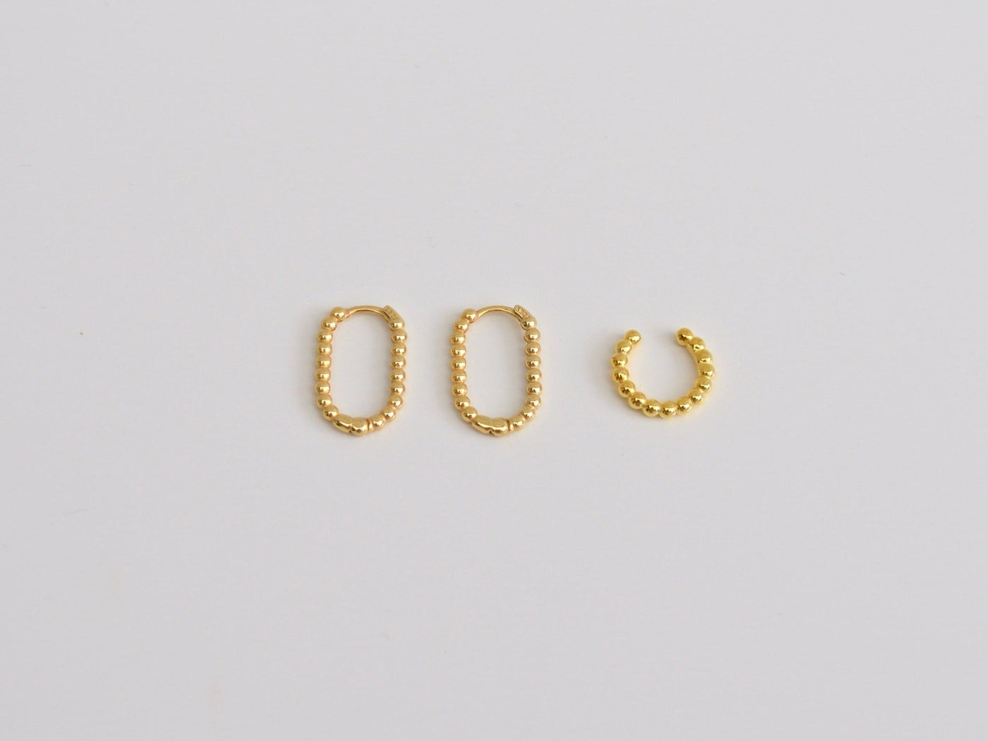 Dotted Collection: Creolen Oval Hoops | vergoldet, silber