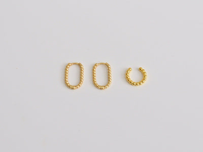 Dotted Collection: Creolen Oval Hoops | vergoldet, silber