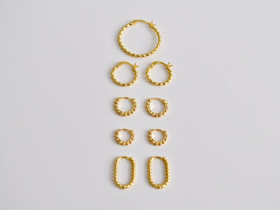 Dotted Collection: Kleine Creolen | vergoldet, silber
