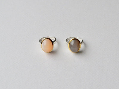 Einzelstück: Grauer Mondstein Statement Ring vergoldet - Mia&Martha by Katja Schmalen