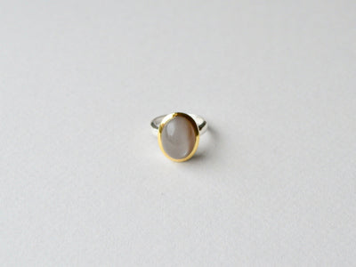 Einzelstück: Grauer Mondstein Statement Ring vergoldet - Mia&Martha by Katja Schmalen