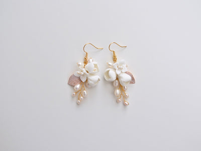 Emilie: Zarte Ohrhänger mit echten Perlen | Farbe gold, roségold, silber