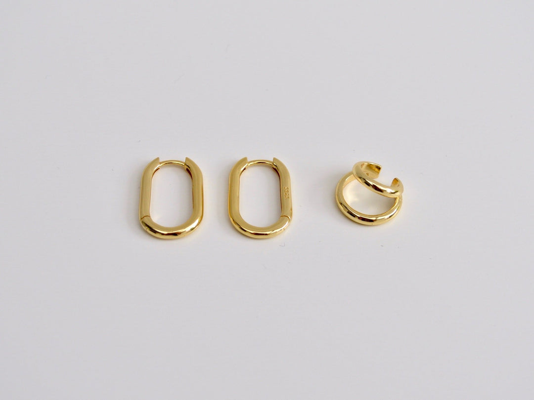 FEYNGOLD: Chunky Earcuff  | vergoldet, silber