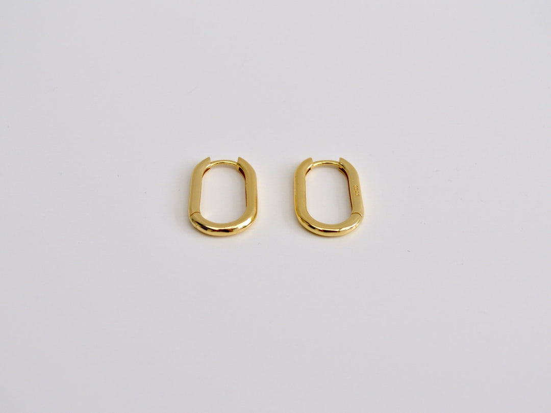 FEYNGOLD: Chunky Oval Hoops | vergoldet, silber