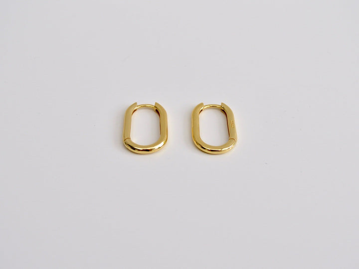 FEYNGOLD: Chunky Oval Hoops | vergoldet, silber