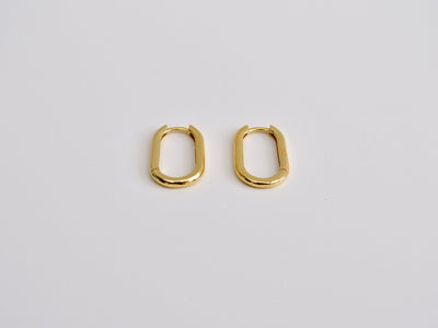 FEYNGOLD: Chunky Oval Hoops | vergoldet, silber