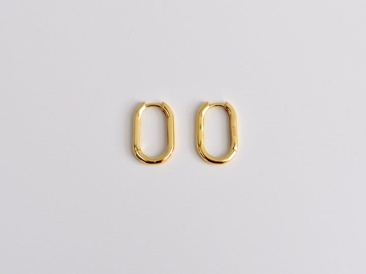 FEYNGOLD: Chunky Oval Hoops | vergoldet, silber