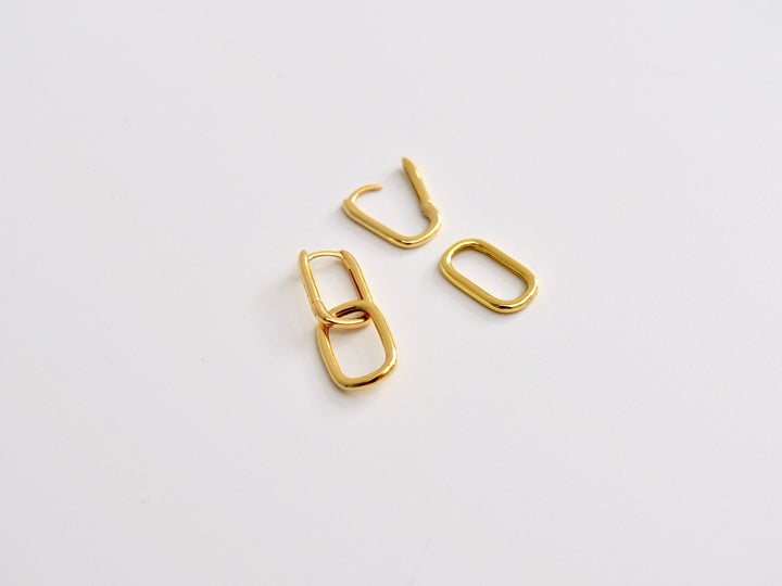 FEYNGOLD: Double Oval Hoops | vergoldet, silber