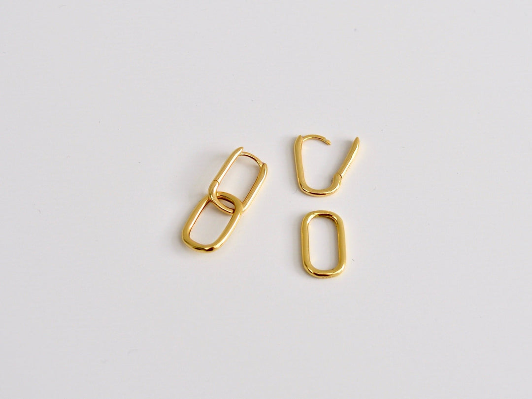 FEYNGOLD: Double Oval Hoops | vergoldet, silber