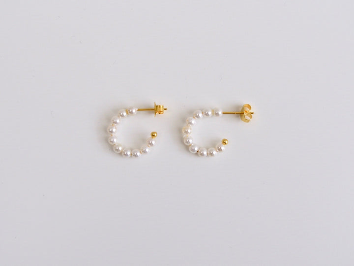 FEYNGOLD: Pearl Hoops Ohrstecker | vergoldet, silber