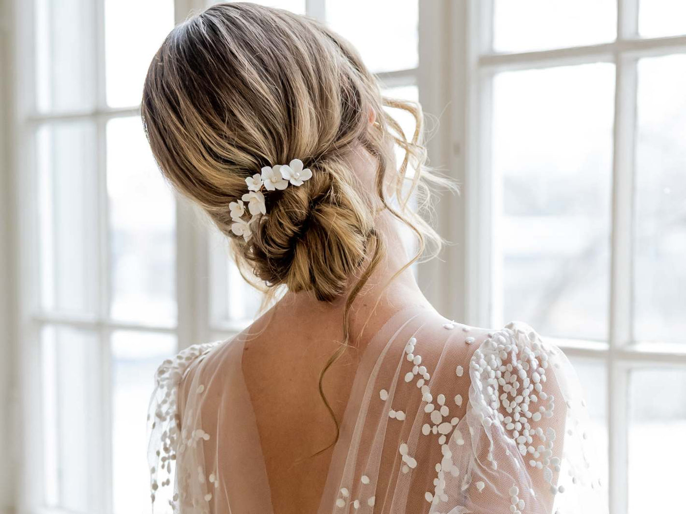 Fleurs Blanches: Haarkamm mit echten Perlen | Farbe gold oder silber