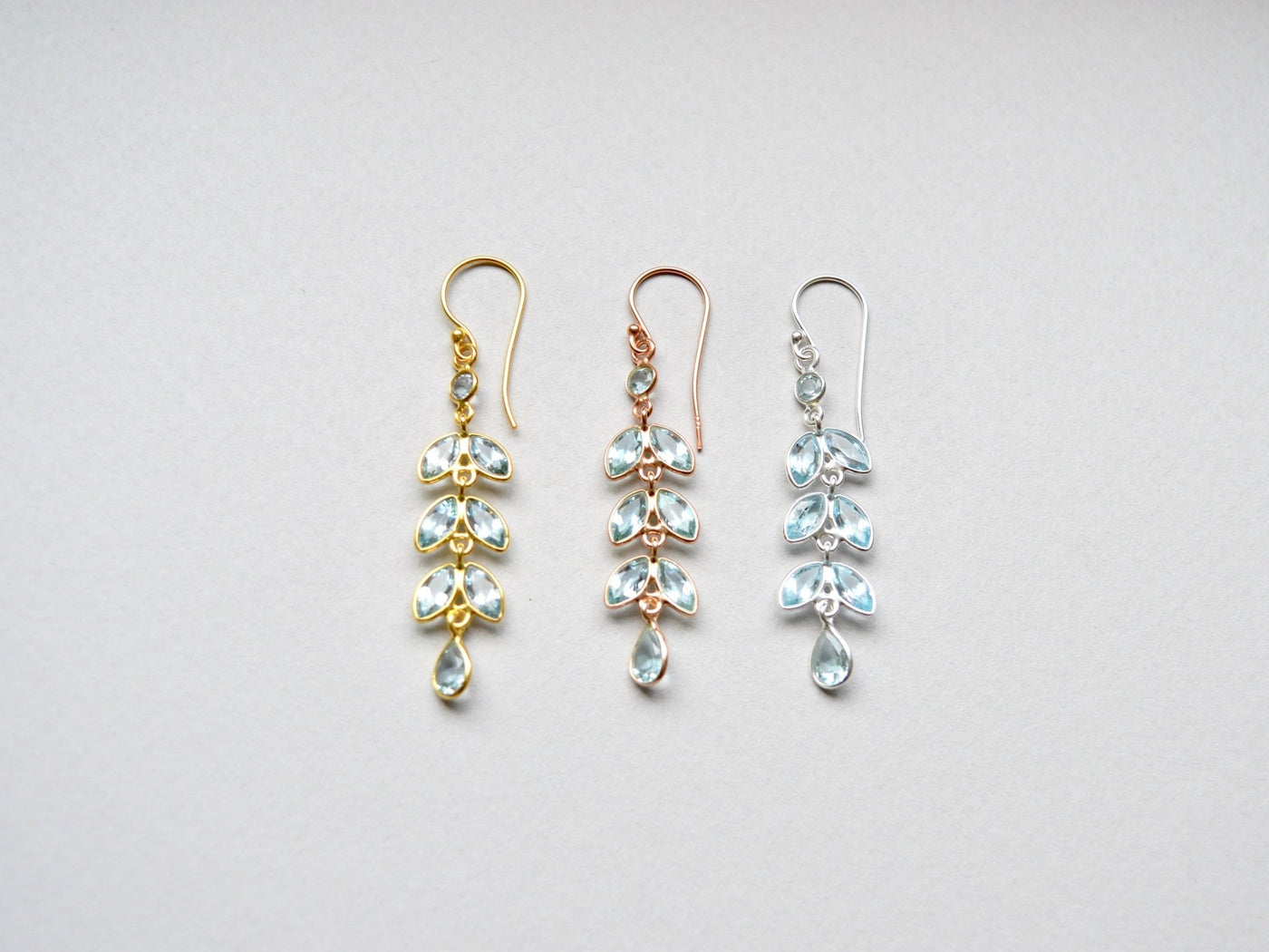 Gem Collection: Blauer Topas Chandeliers | vergoldet, rosévergoldet, silber - Mia&Martha by Katja Schmalen