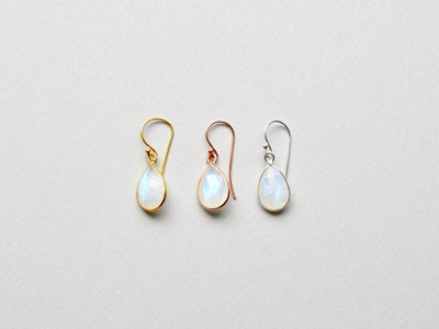 Gem Collection: Deluxe Mondstein Ohrhänger | vergoldet, rosévergoldet, silber - Mia&Martha by Katja Schmalen
