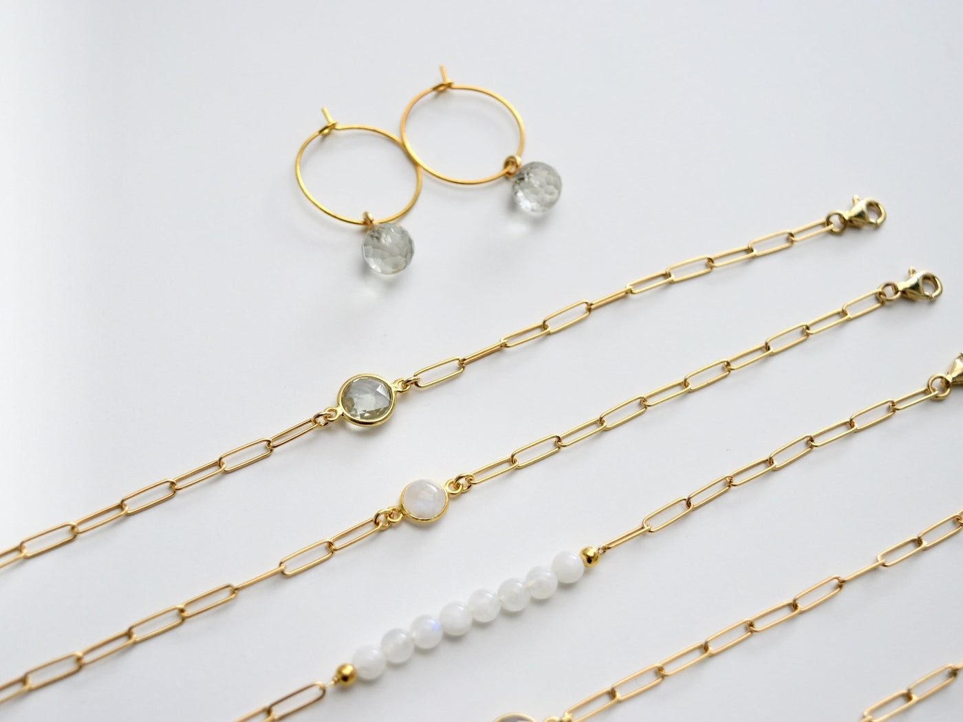 Gem Collection: Modernes Armband mit Halbedelsteinen | vergoldet