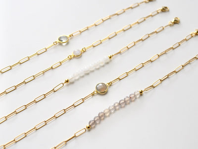Gem Collection: Modernes Armband mit Halbedelsteinen | vergoldet