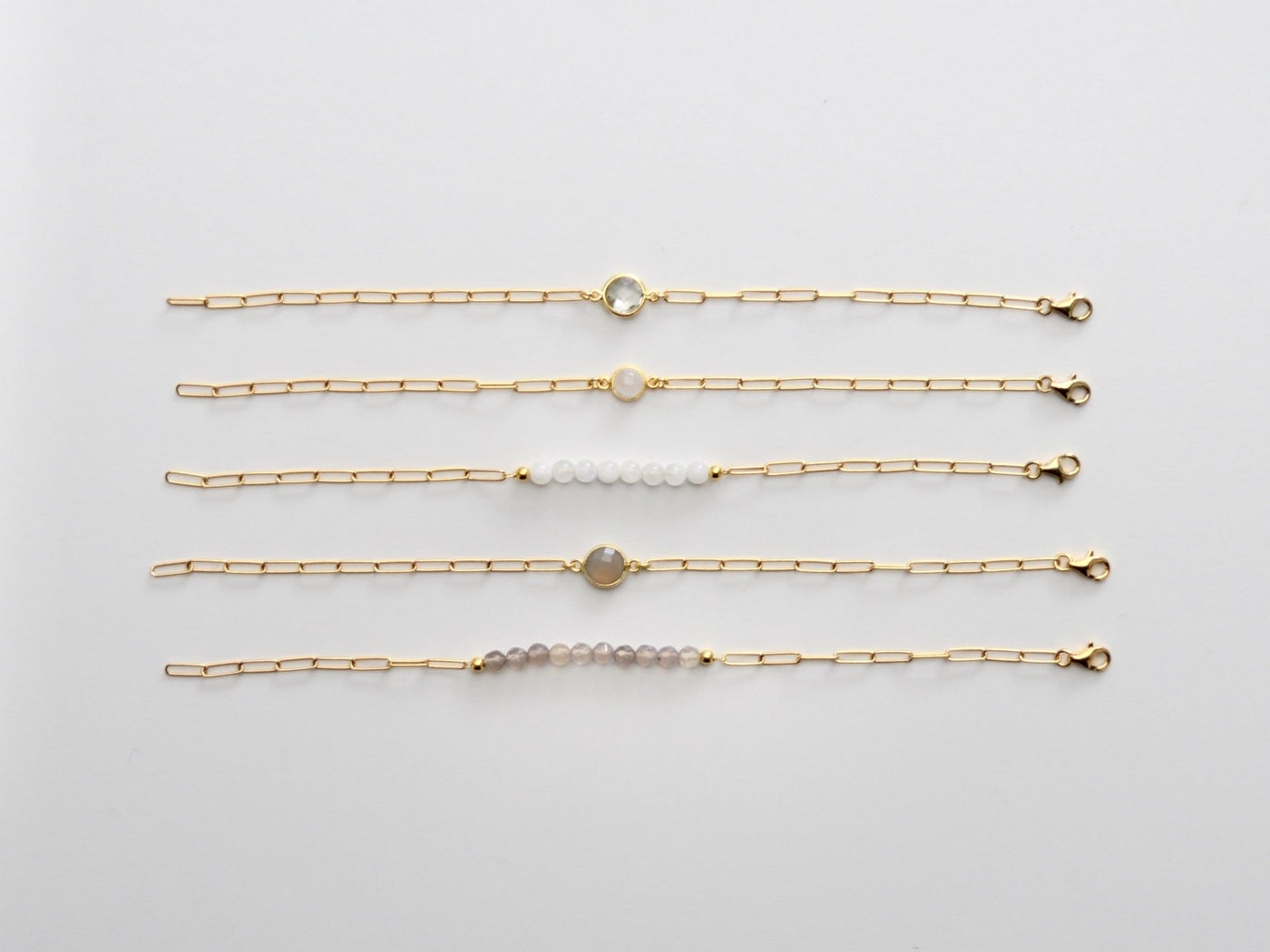 Gem Collection: Modernes Armband mit Halbedelsteinen | vergoldet