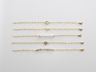 Gem Collection: Modernes Armband mit Halbedelsteinen | vergoldet
