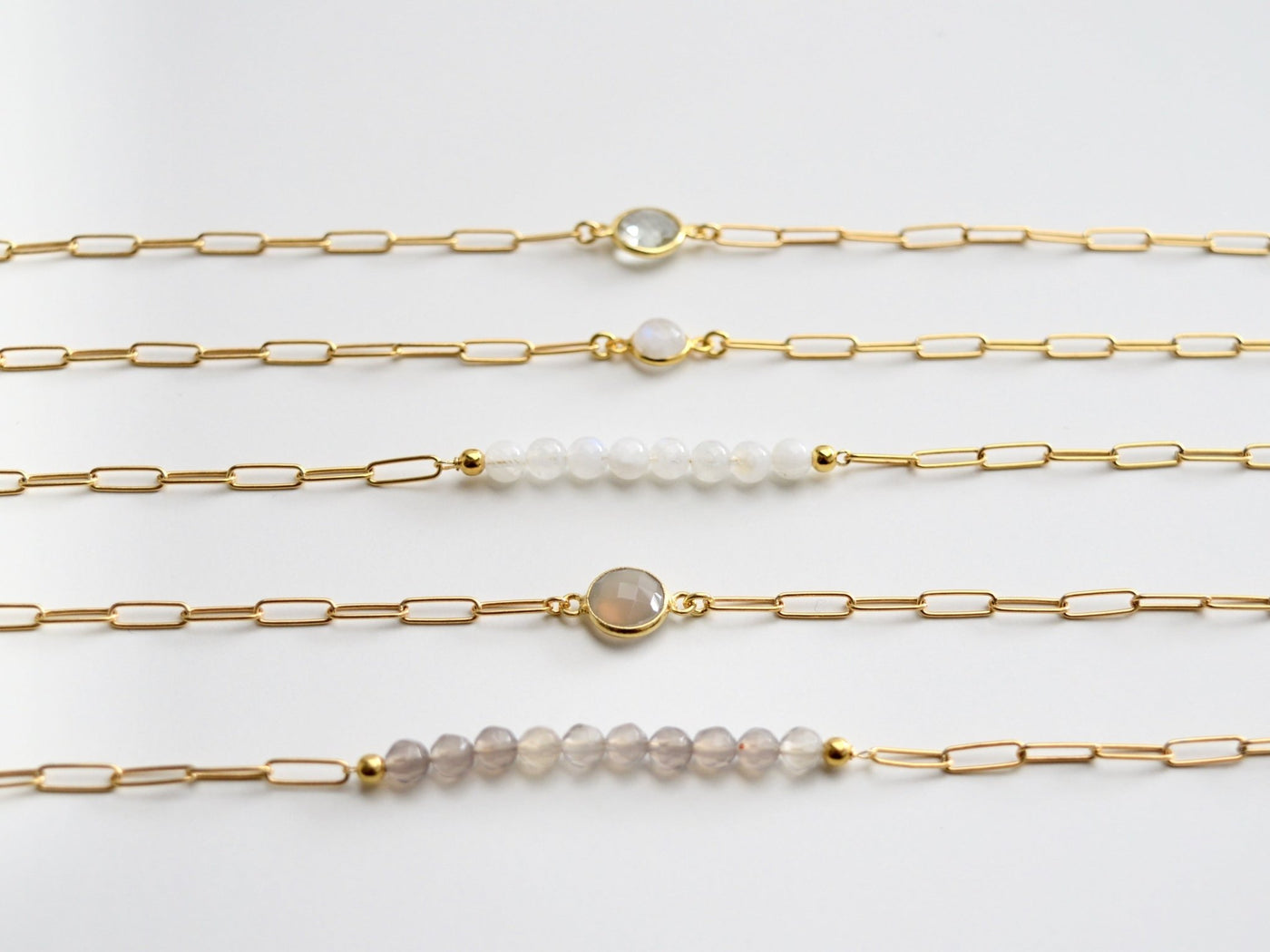 Gem Collection: Modernes Armband mit Halbedelsteinen | vergoldet