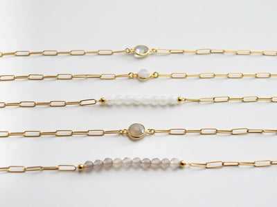 Gem Collection: Modernes Armband mit Halbedelsteinen | vergoldet