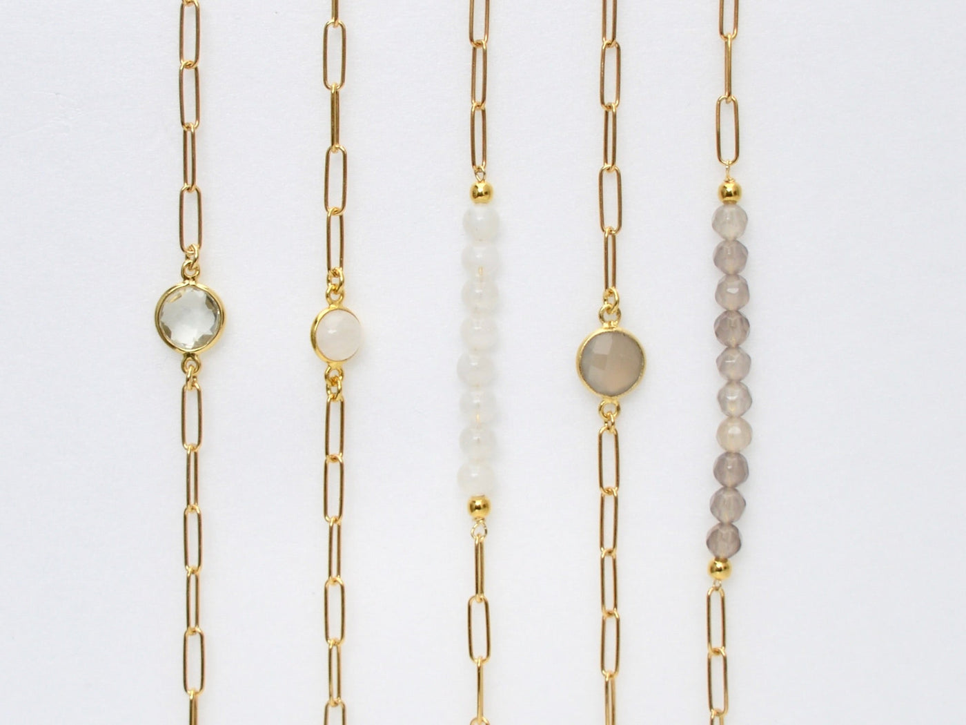 Gem Collection: Modernes Armband mit Halbedelsteinen | vergoldet