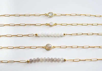 Gem Collection: Modernes Armband mit Halbedelsteinen | vergoldet