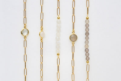Gem Collection: Modernes Armband mit Halbedelsteinen | vergoldet