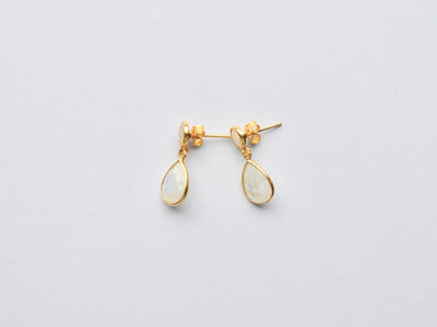 Gem Collection: Mondstein Ohrstecker Facette vergoldet - Mia&Martha by Katja Schmalen